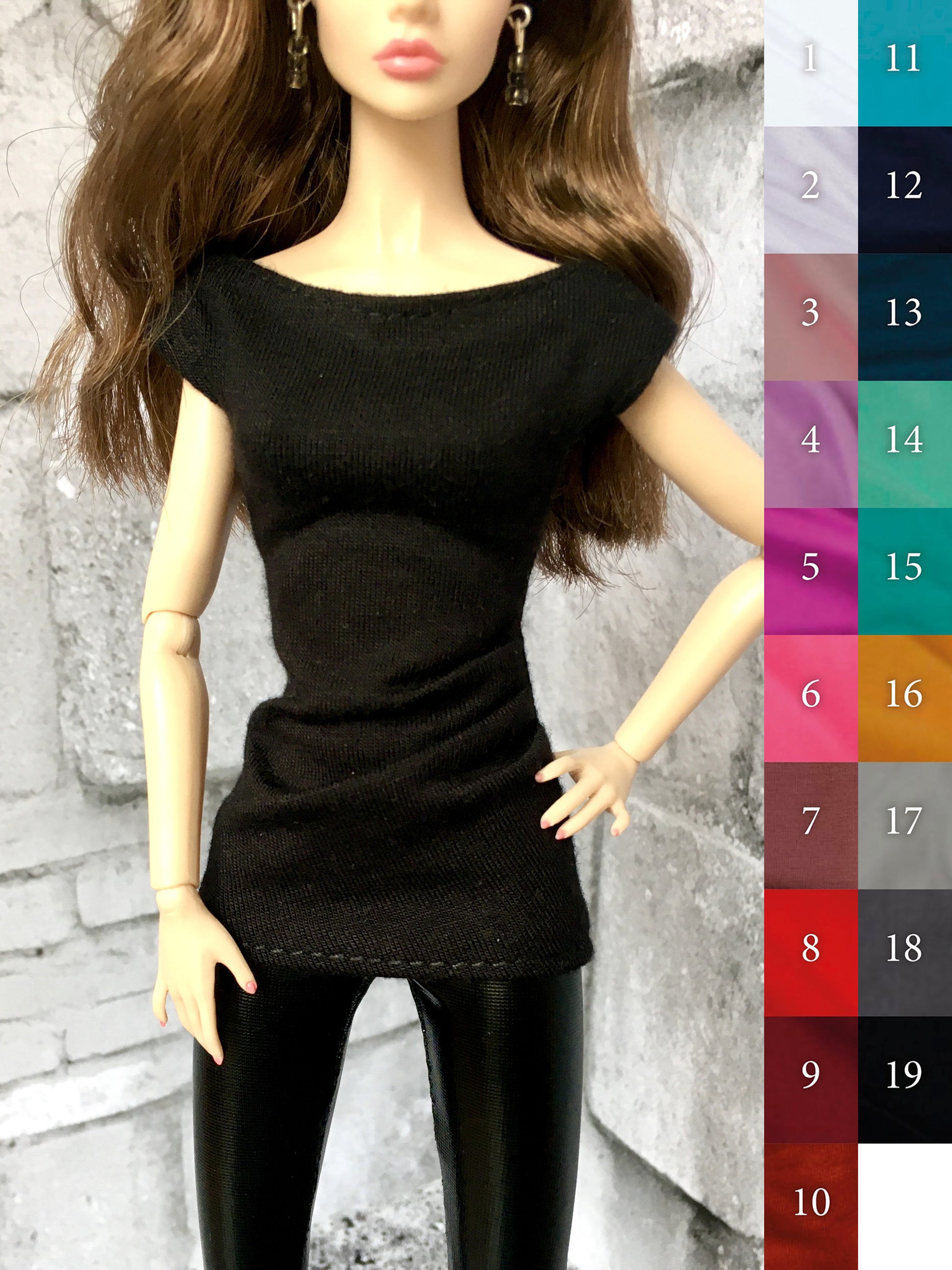 BQ-LYRA – Boat Neck Drape Top for 12" 1/6 Scale Fashion Dolls