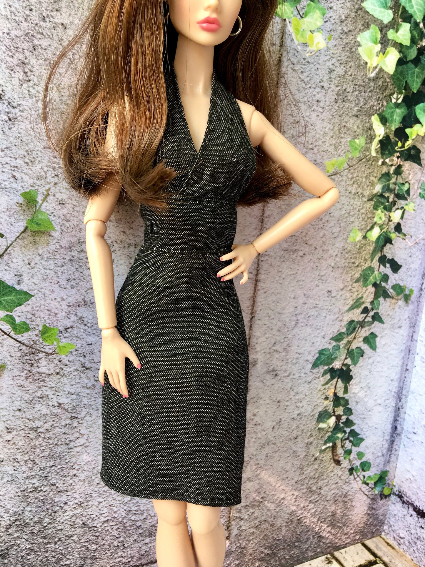 BQ-MAERA – Denim Halter Dress for 12" 1/6 Scale Fashion Dolls - www.bouutique.com