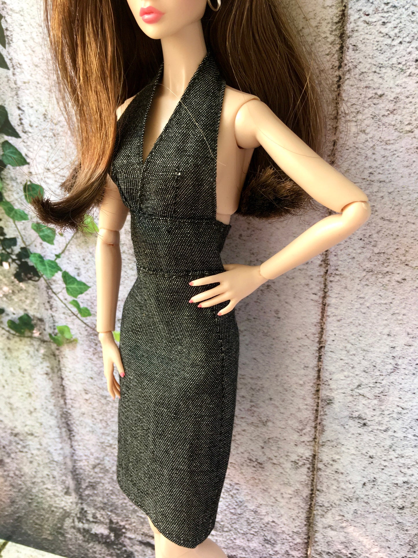 BQ-MAERA – Denim Halter Dress for 12" 1/6 Scale Fashion Dolls - www.bouutique.com