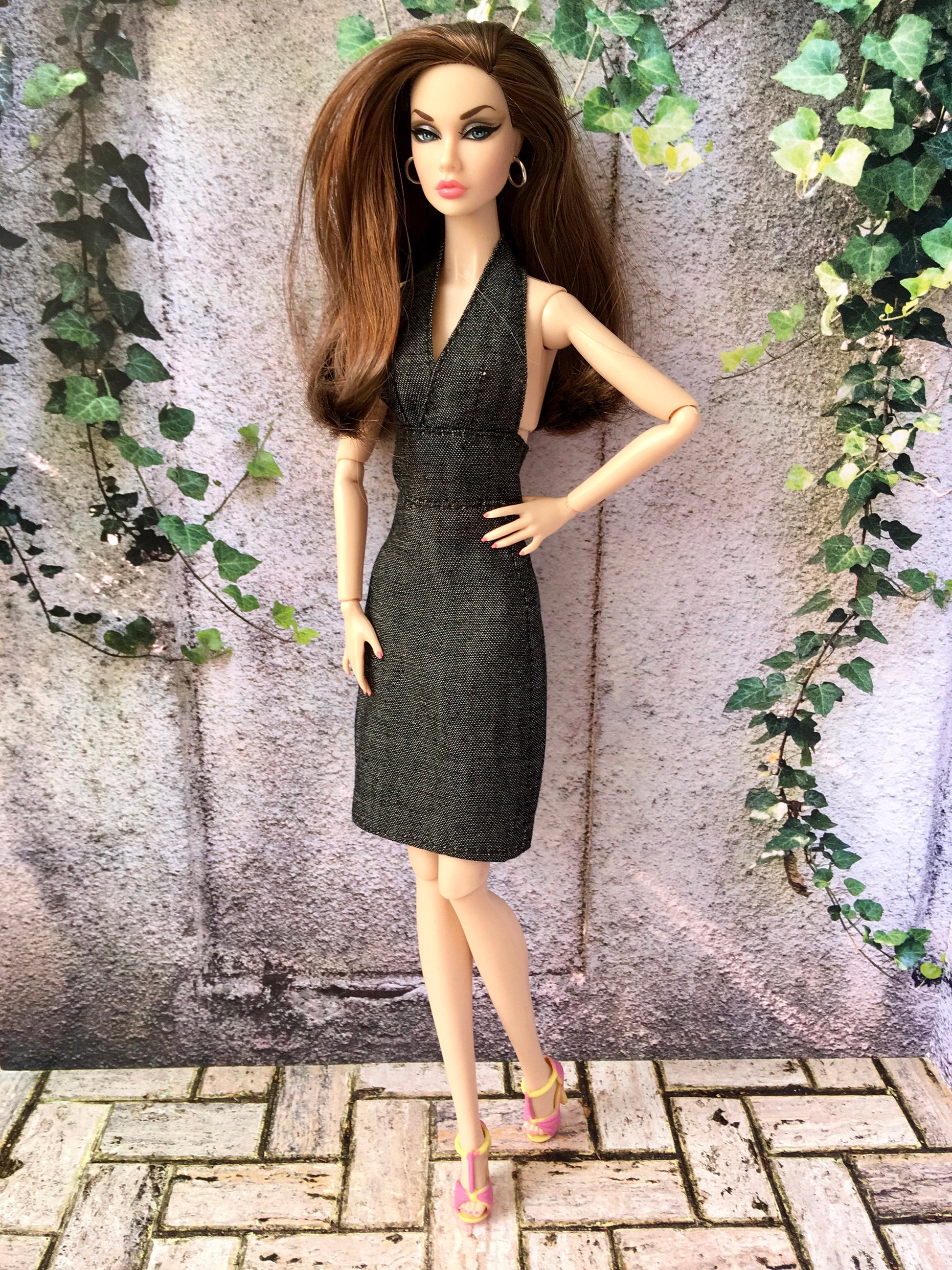 BQ-MAERA – Denim Halter Dress for 12" 1/6 Scale Fashion Dolls - www.bouutique.com