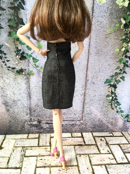 BQ-MAERA – Denim Halter Dress for 12" 1/6 Scale Fashion Dolls - www.bouutique.com