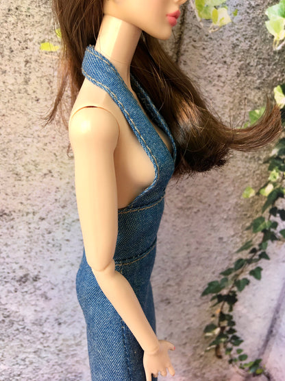 BQ-MAERA – Denim Halter Dress for 12" 1/6 Scale Fashion Dolls - www.bouutique.com