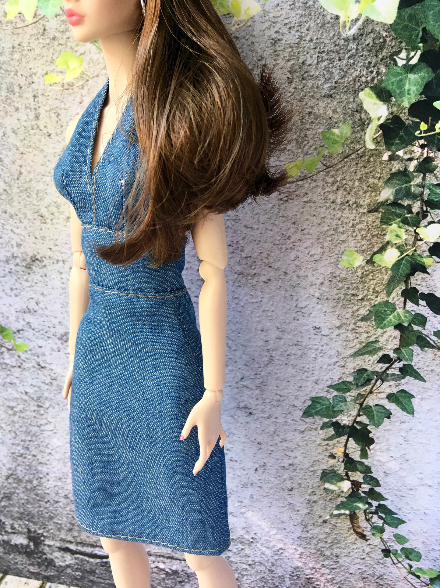 BQ-MAERA – Denim Halter Dress for 12" 1/6 Scale Fashion Dolls - www.bouutique.com