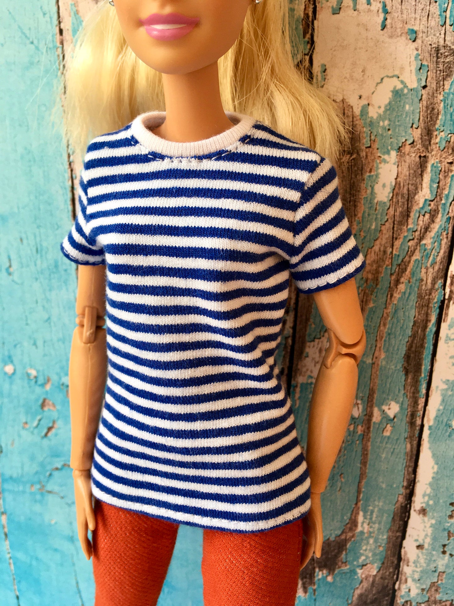 BQ-MARIN – Striped Short Sleeve T-shirt for 11.5" 1/6 Scale Fashion Dolls