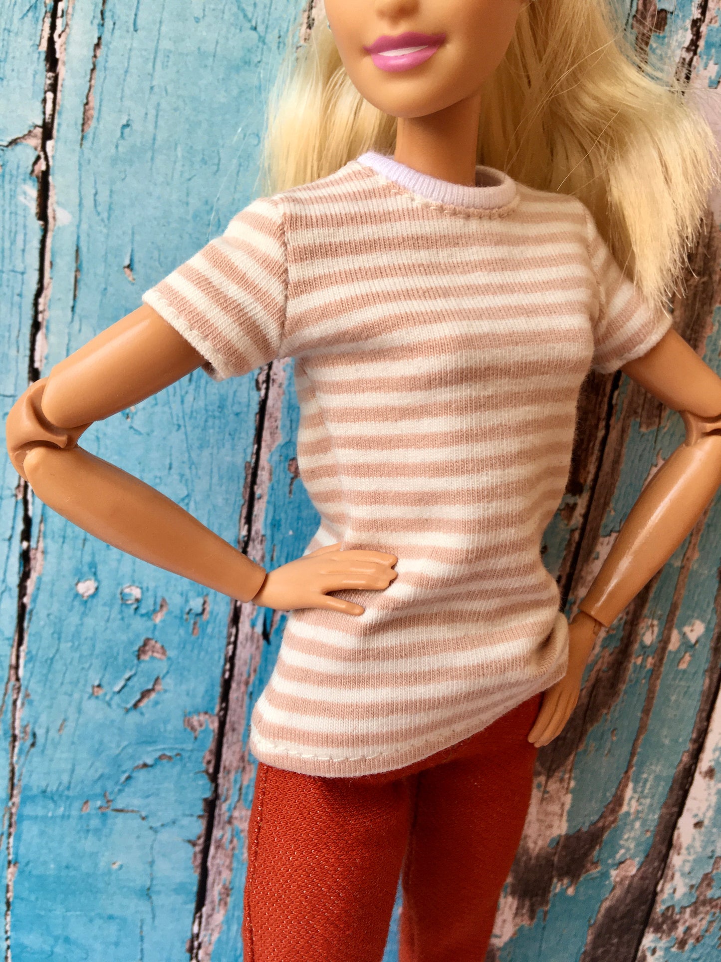 BQ-MARIN – Striped Short Sleeve T-shirt for 11.5" 1/6 Scale Fashion Dolls