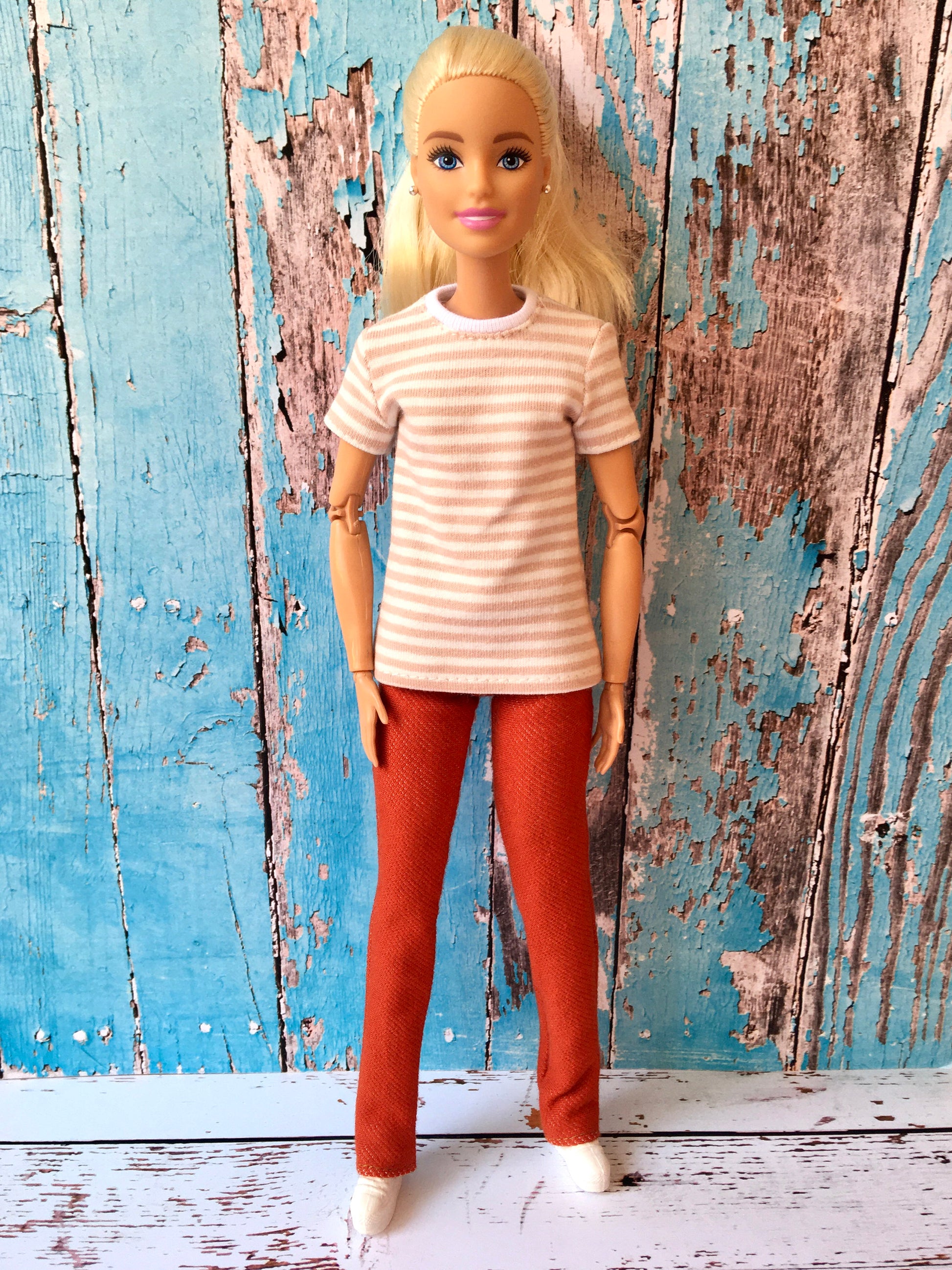 BQ-MARIN – Striped Short Sleeve T-shirt for 11.5" 1/6 Scale Fashion Dolls