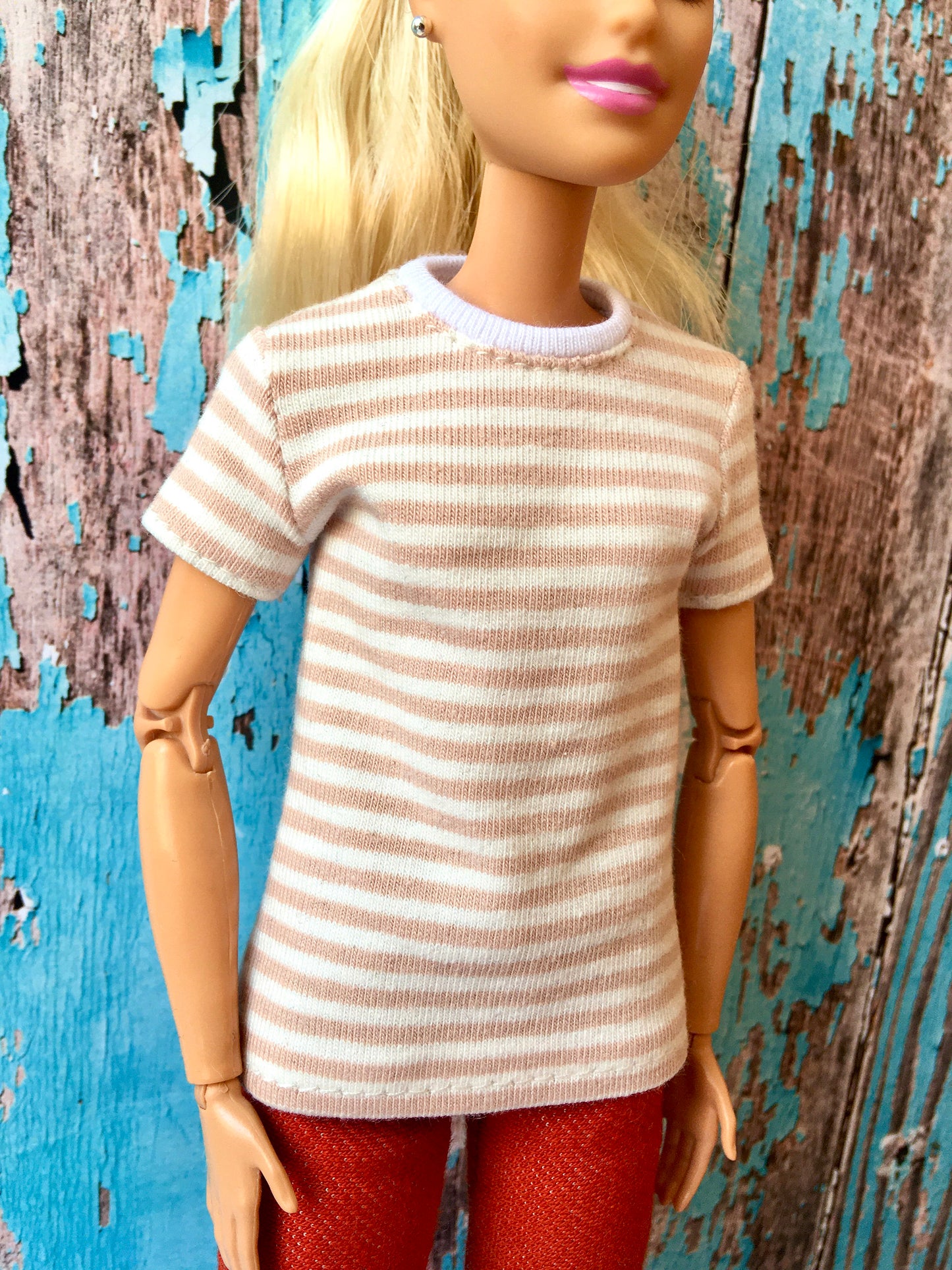 BQ-MARIN – Striped Short Sleeve T-shirt for 11.5" 1/6 Scale Fashion Dolls