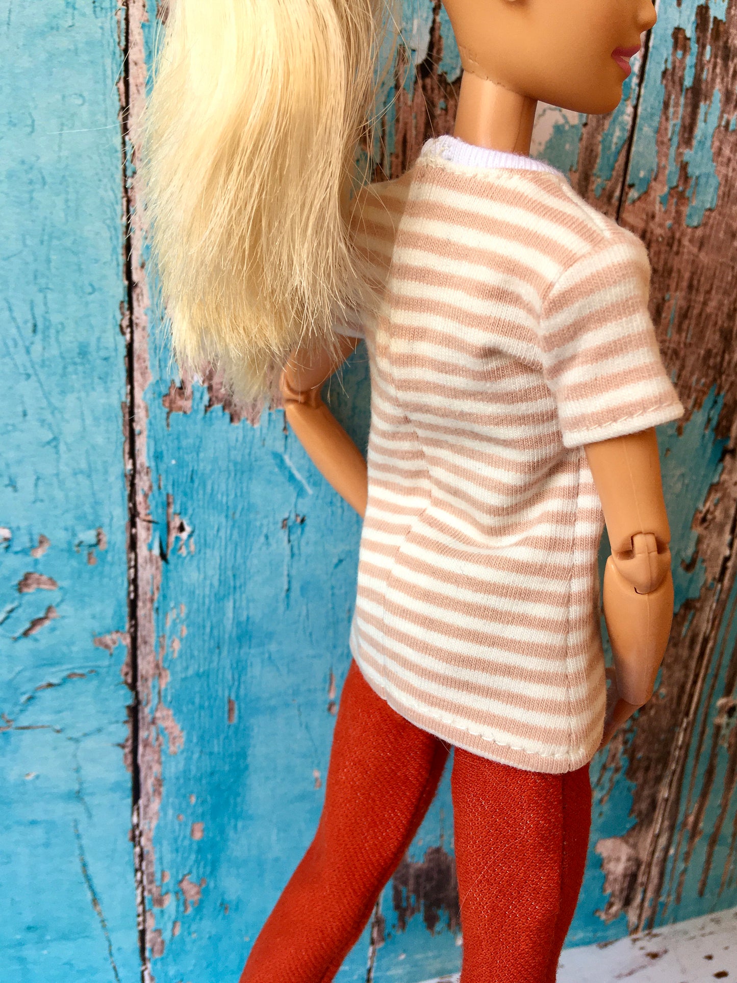 BQ-MARIN – Striped Short Sleeve T-shirt for 11.5" 1/6 Scale Fashion Dolls