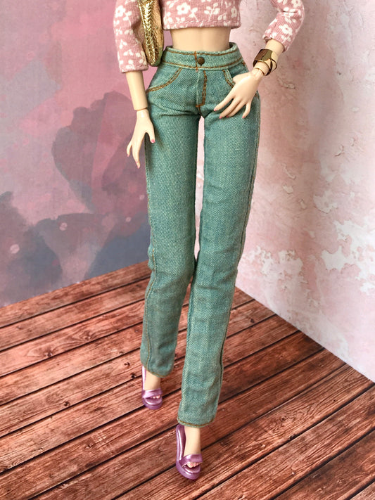 BQ-MAVI – Washed Skinny Jeans for 12" 1/6 Scale Fashion Dolls