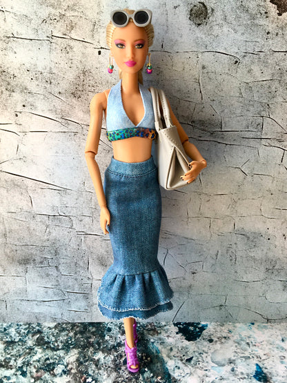 BQ-MERINA – Mermaid Midi Skirt for 11.5" 1/6 Scale Fashion Dolls - www.bouutique.com