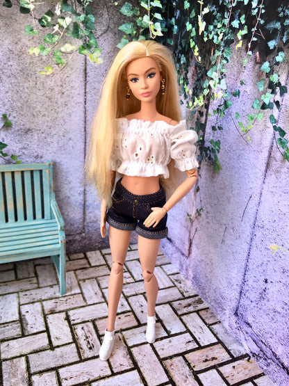 BQ-NELA – Off-Shoulder Ruffle Top for 11.5" 1/6 Scale Fashion Dolls - www.bouutique.com
