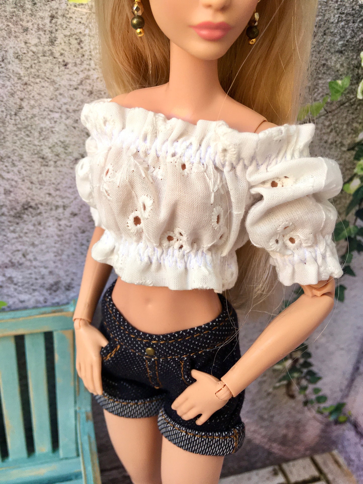 BQ-NELA – Off-Shoulder Ruffle Top for 11.5" 1/6 Scale Fashion Dolls - www.bouutique.com
