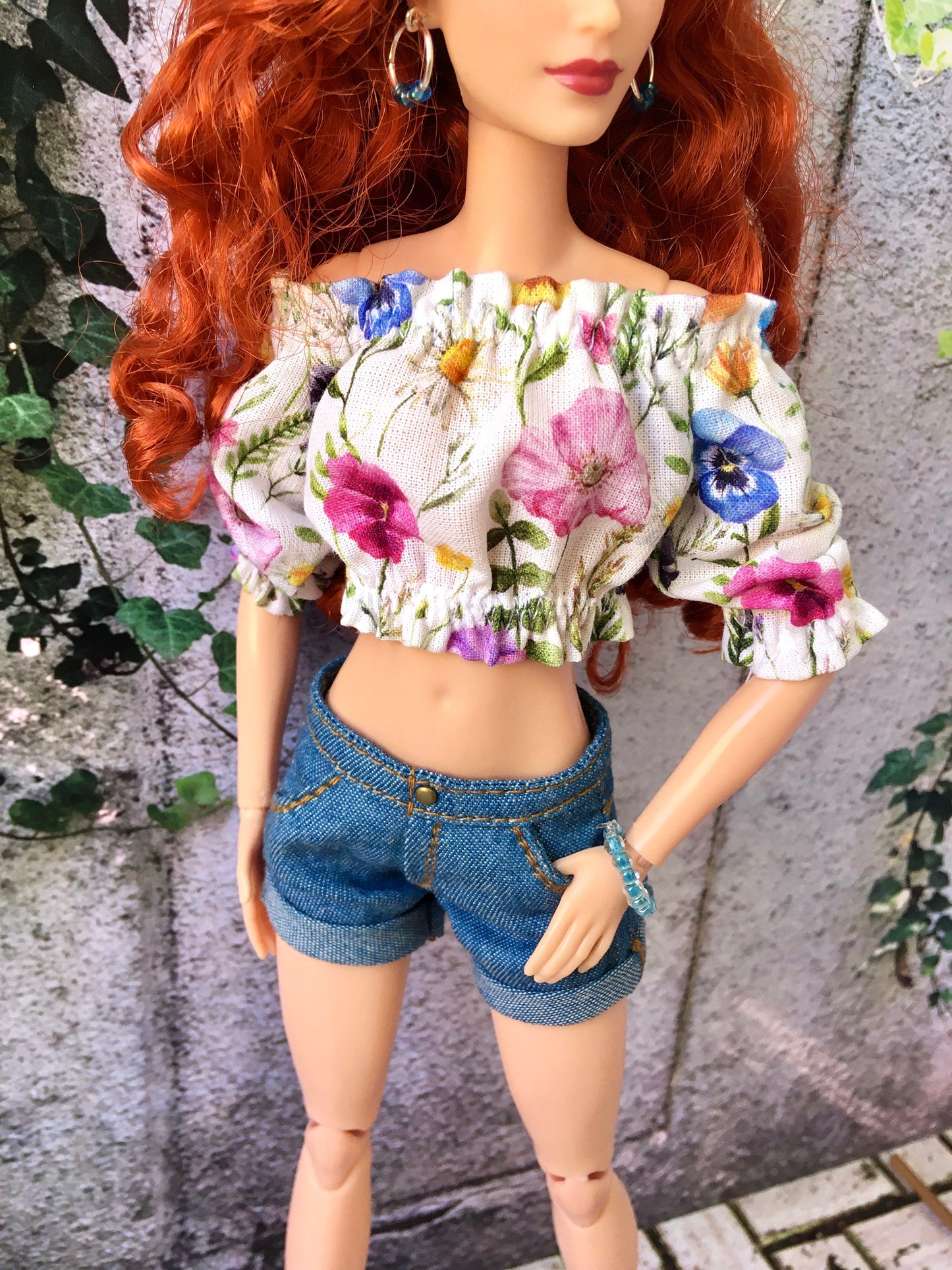 BQ-NELA – Off-Shoulder Ruffle Top for 11.5" 1/6 Scale Fashion Dolls - www.bouutique.com