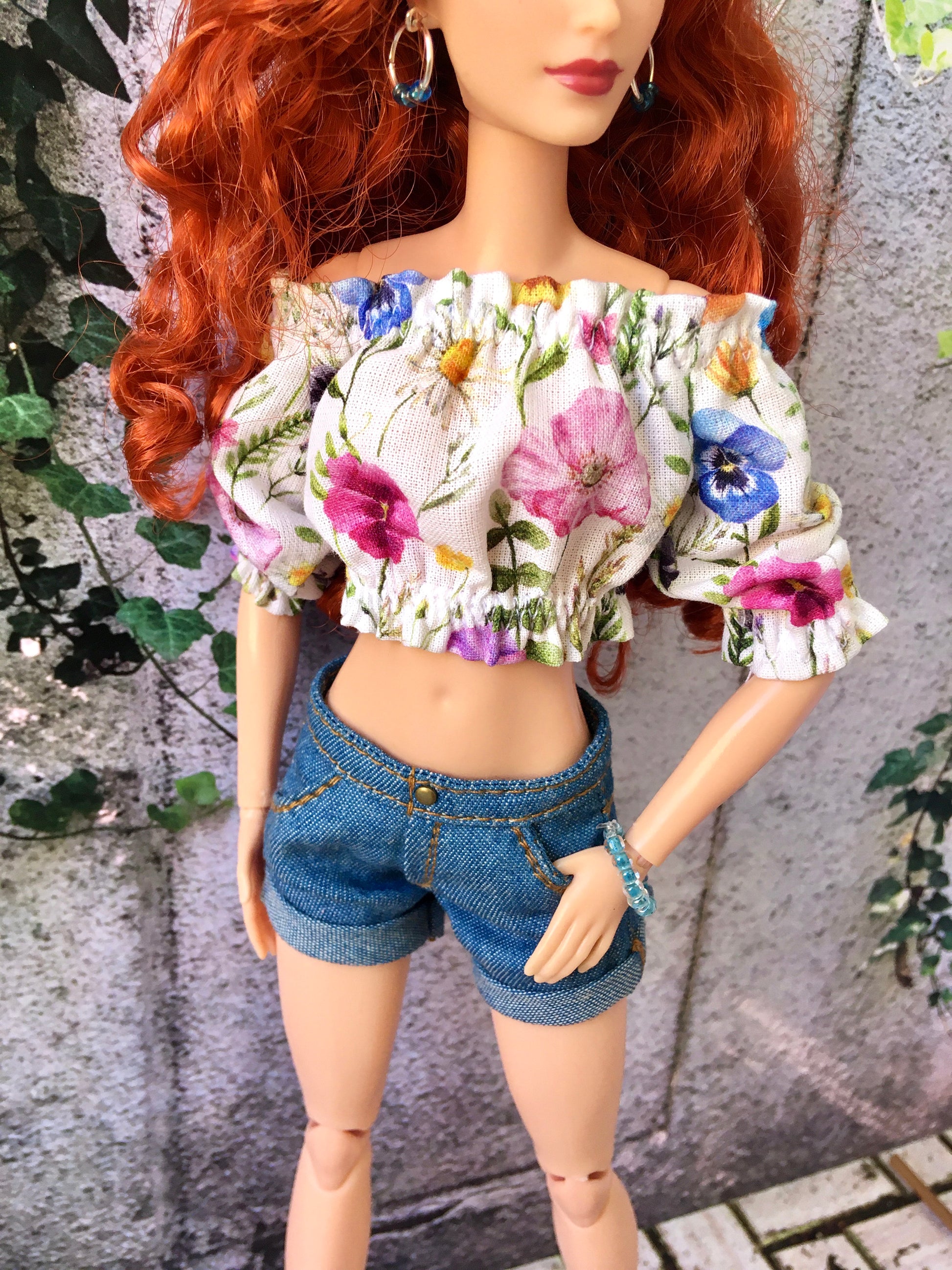 BQ-NELA – Off-Shoulder Ruffle Top for 11.5" 1/6 Scale Fashion Dolls - www.bouutique.com