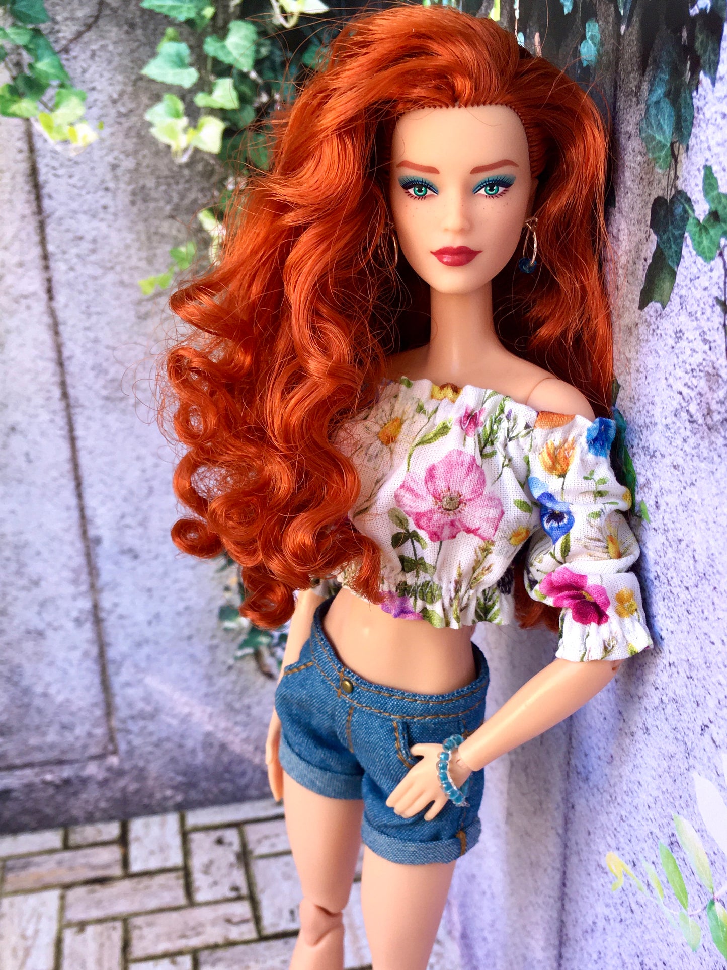 BQ-NELA – Off-Shoulder Ruffle Top for 11.5" 1/6 Scale Fashion Dolls - www.bouutique.com