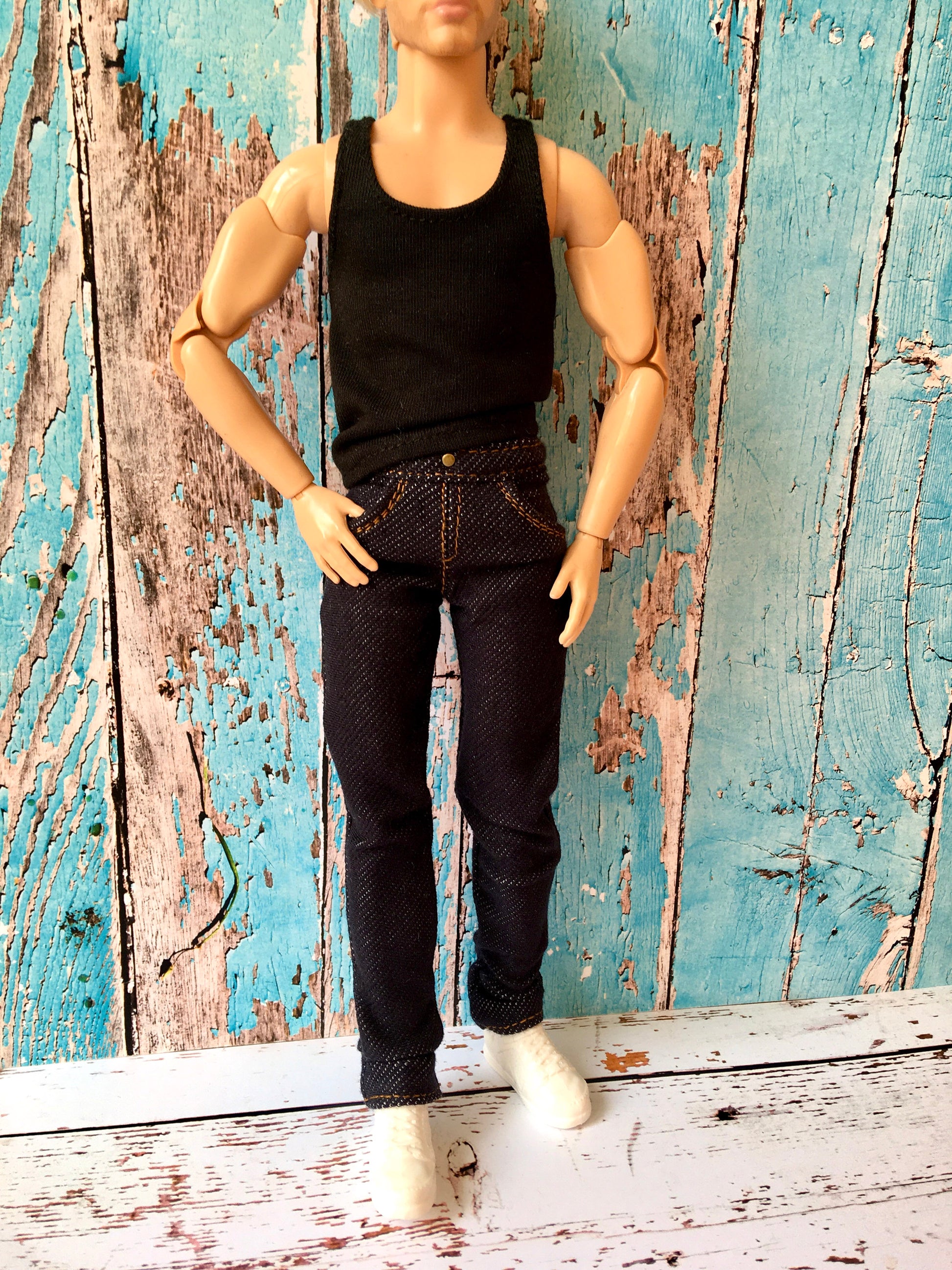 BQ-NOIRIX – Navy Stretch Slim Jeans for 12" 1/6 Scale Ken Dolls - www.bouutique.com
