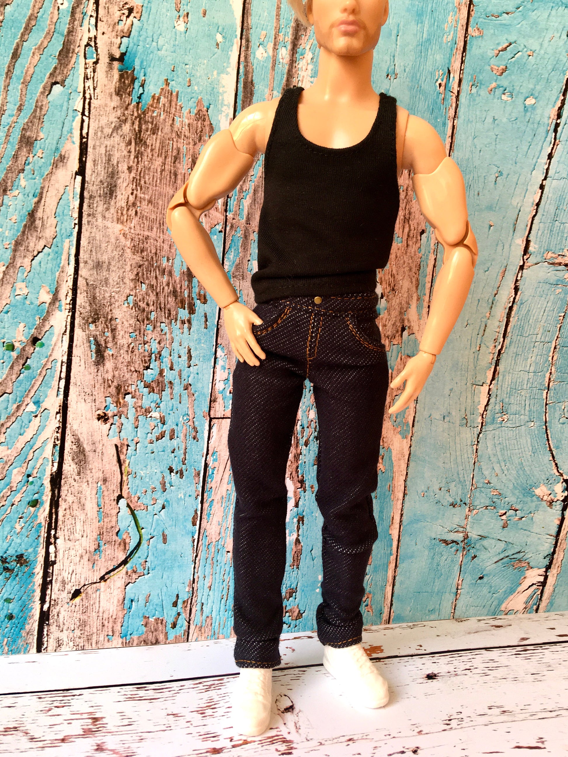 BQ-NOIRIX – Navy Stretch Slim Jeans for 12" 1/6 Scale Ken Dolls - www.bouutique.com