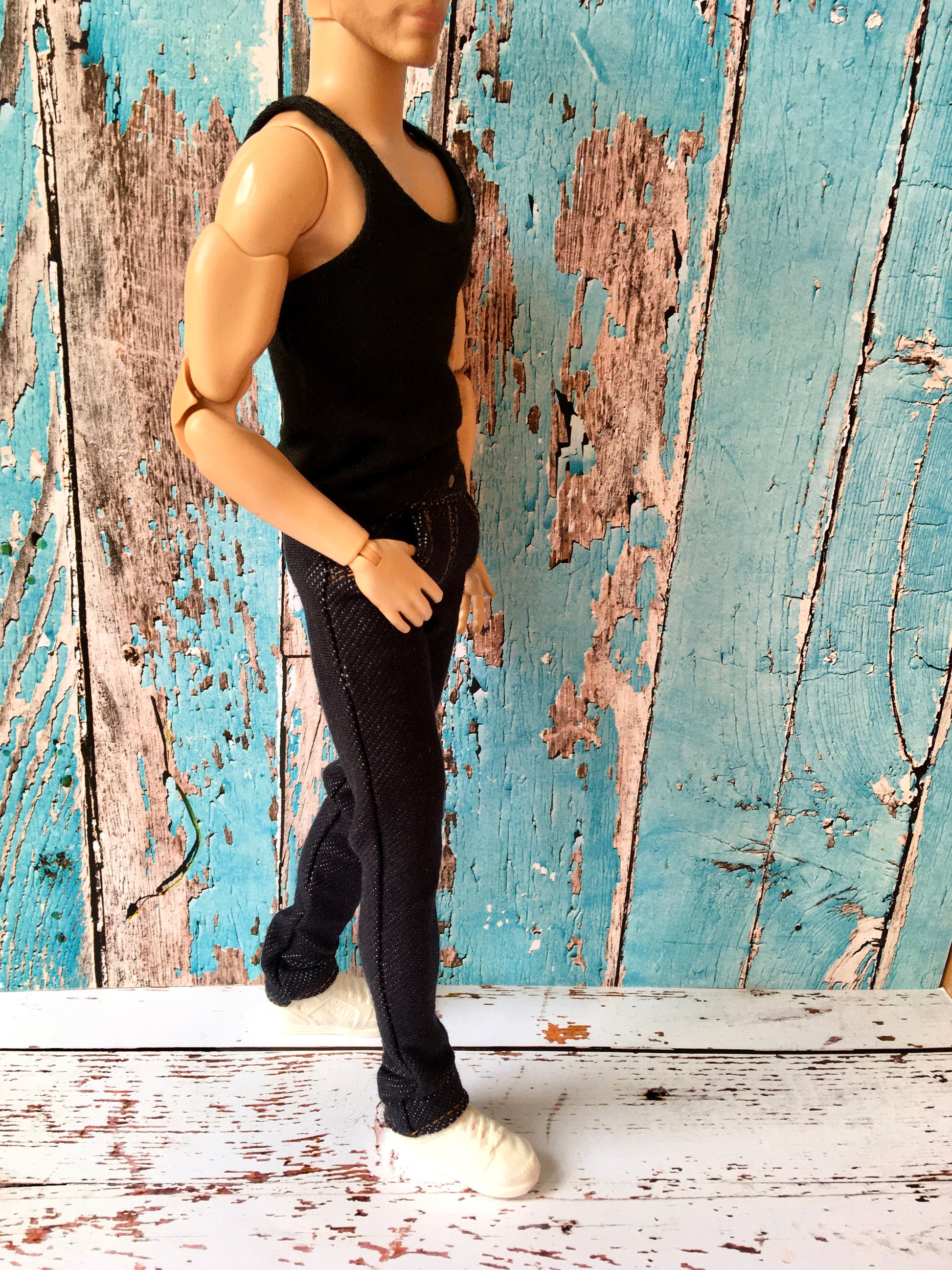 BQ-NOIRIX – Navy Stretch Slim Jeans for 12" 1/6 Scale Ken Dolls - www.bouutique.com