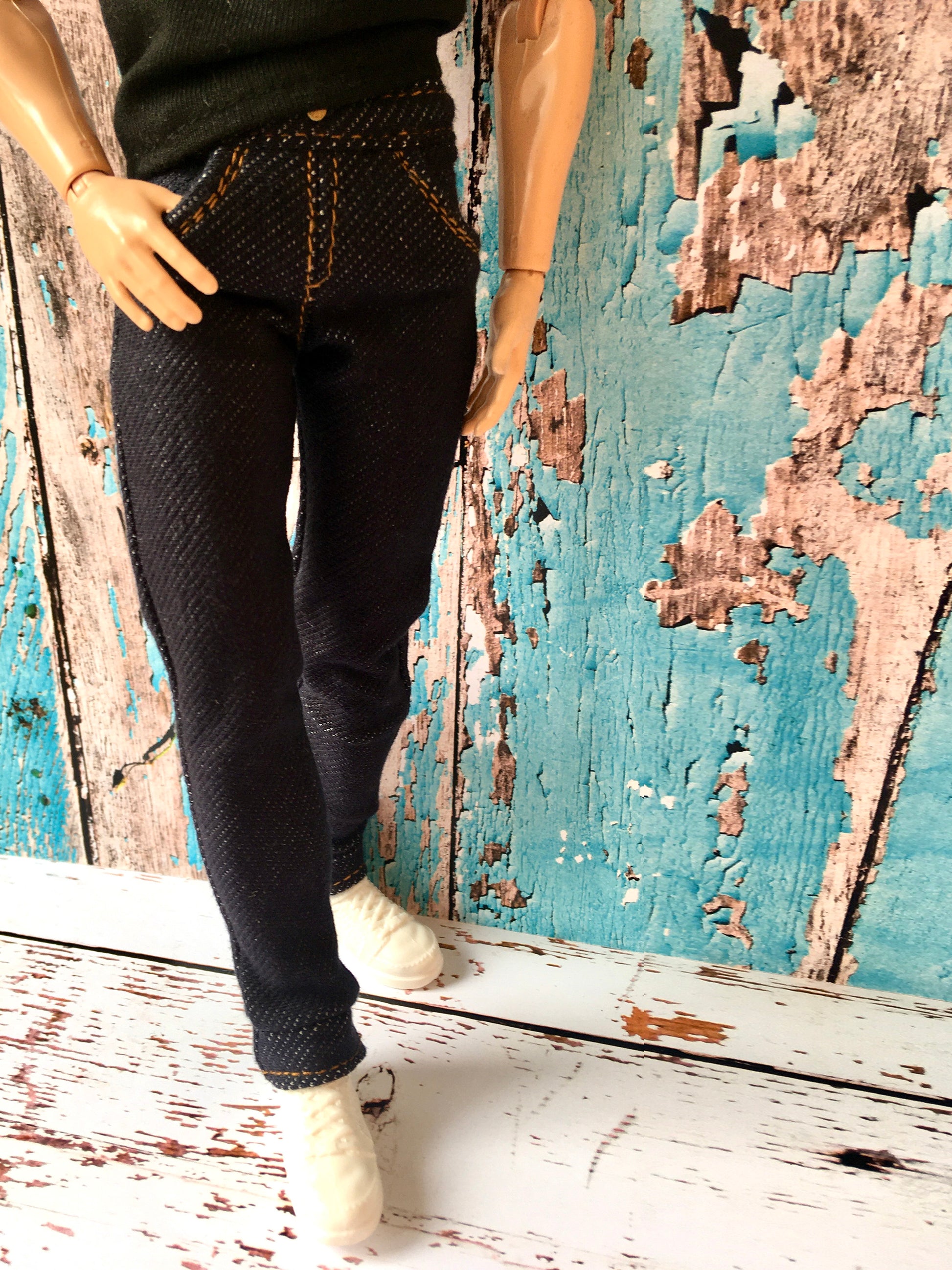 BQ-NOIRIX – Navy Stretch Slim Jeans for 12" 1/6 Scale Ken Dolls - www.bouutique.com
