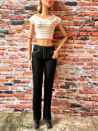 BQ-RAVEN – Stretch Jeans for 11.5" 1/6 Scale Fashion Dolls - www.bouutique.com