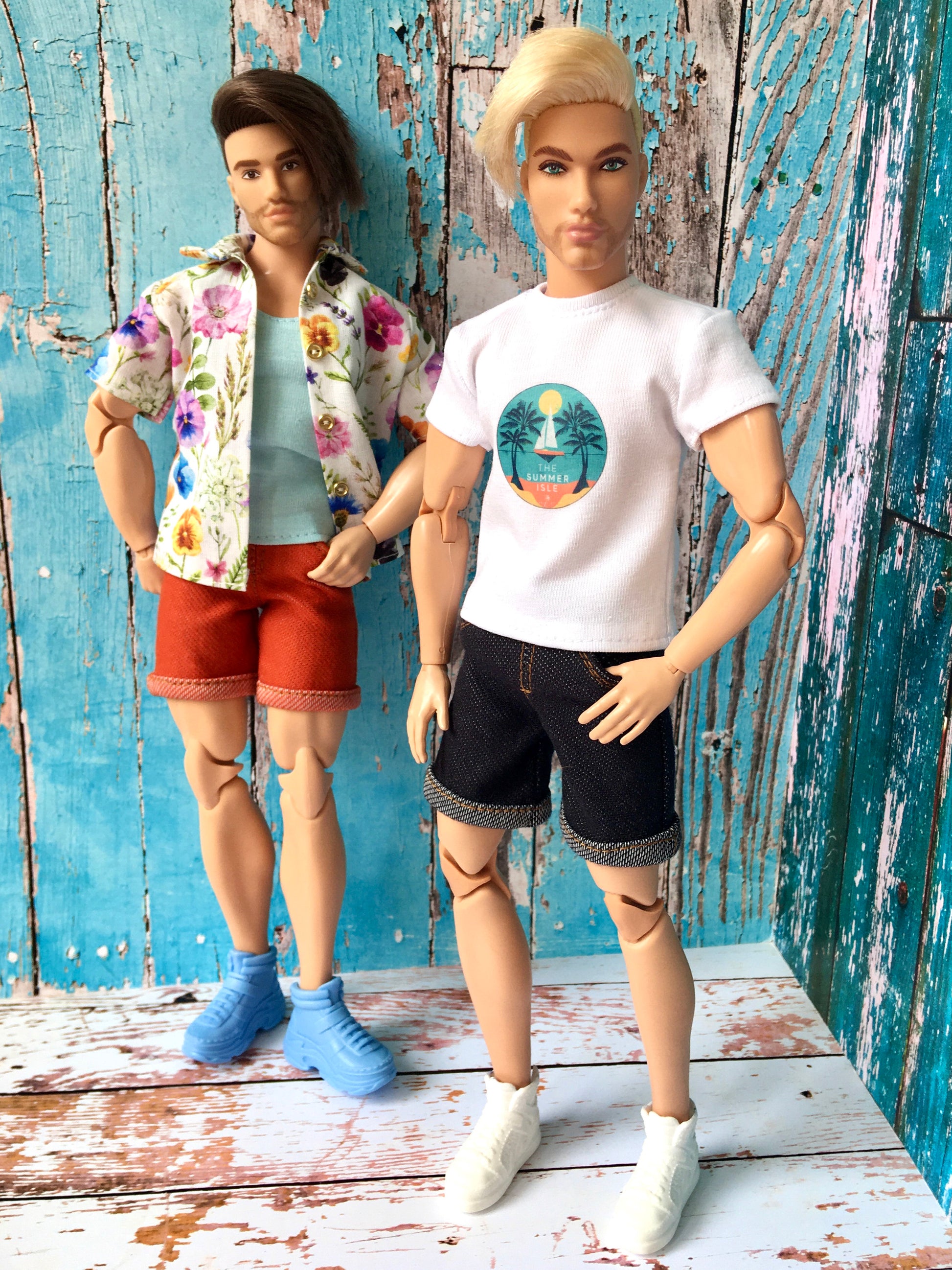 BQ‑RENO – Roll-up Denim Shorts for 12" 1/6 Scale Ken Dolls - www.bouutique.com