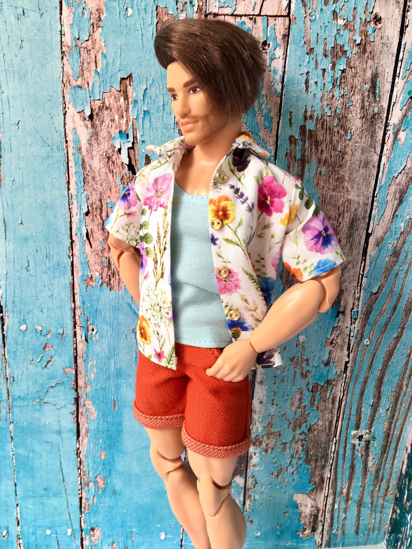 BQ‑RENO – Roll-up Denim Shorts for 12" 1/6 Scale Ken Dolls - www.bouutique.com