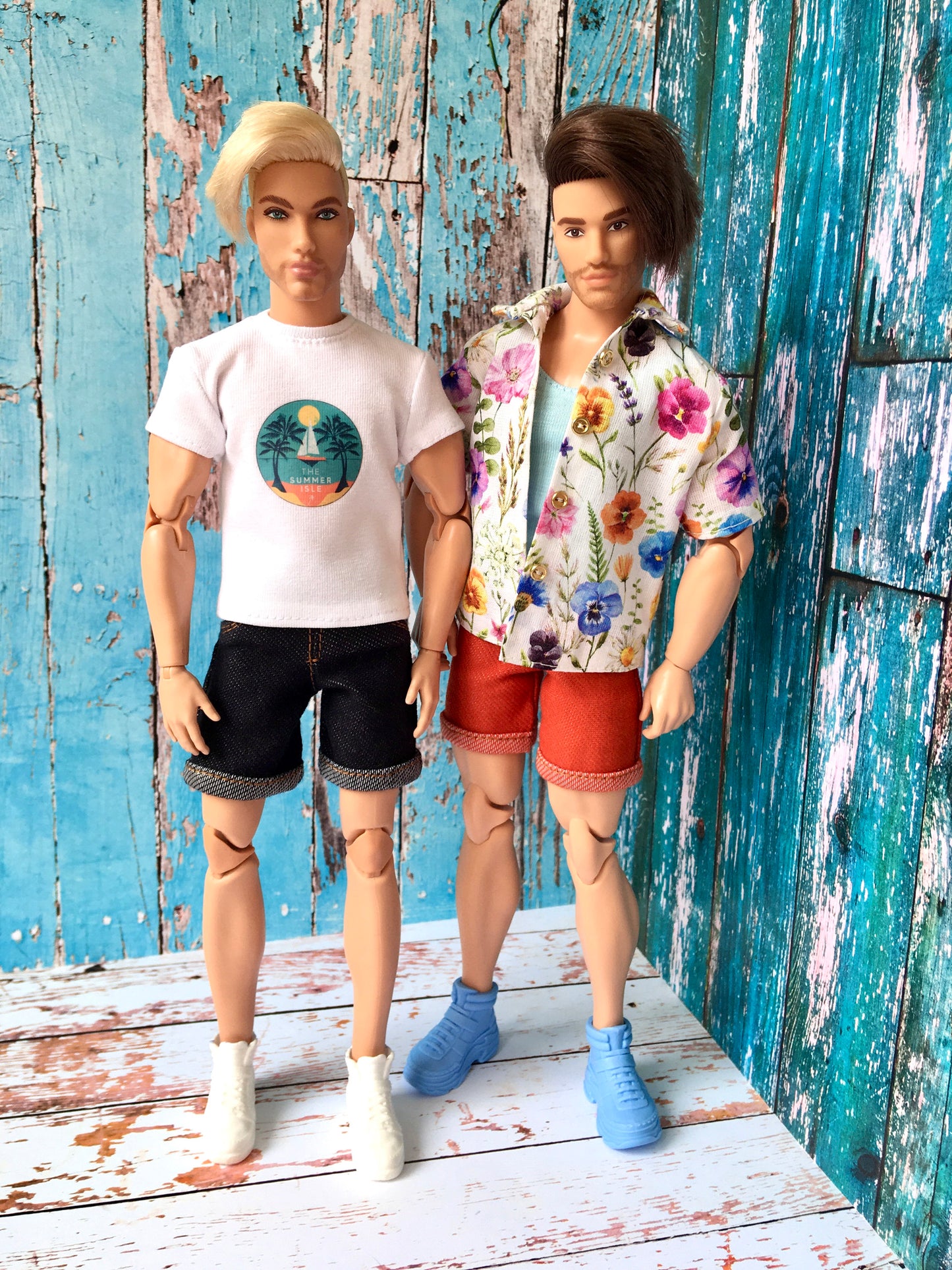 BQ‑RENO – Roll-up Denim Shorts for 12" 1/6 Scale Ken Dolls - www.bouutique.com