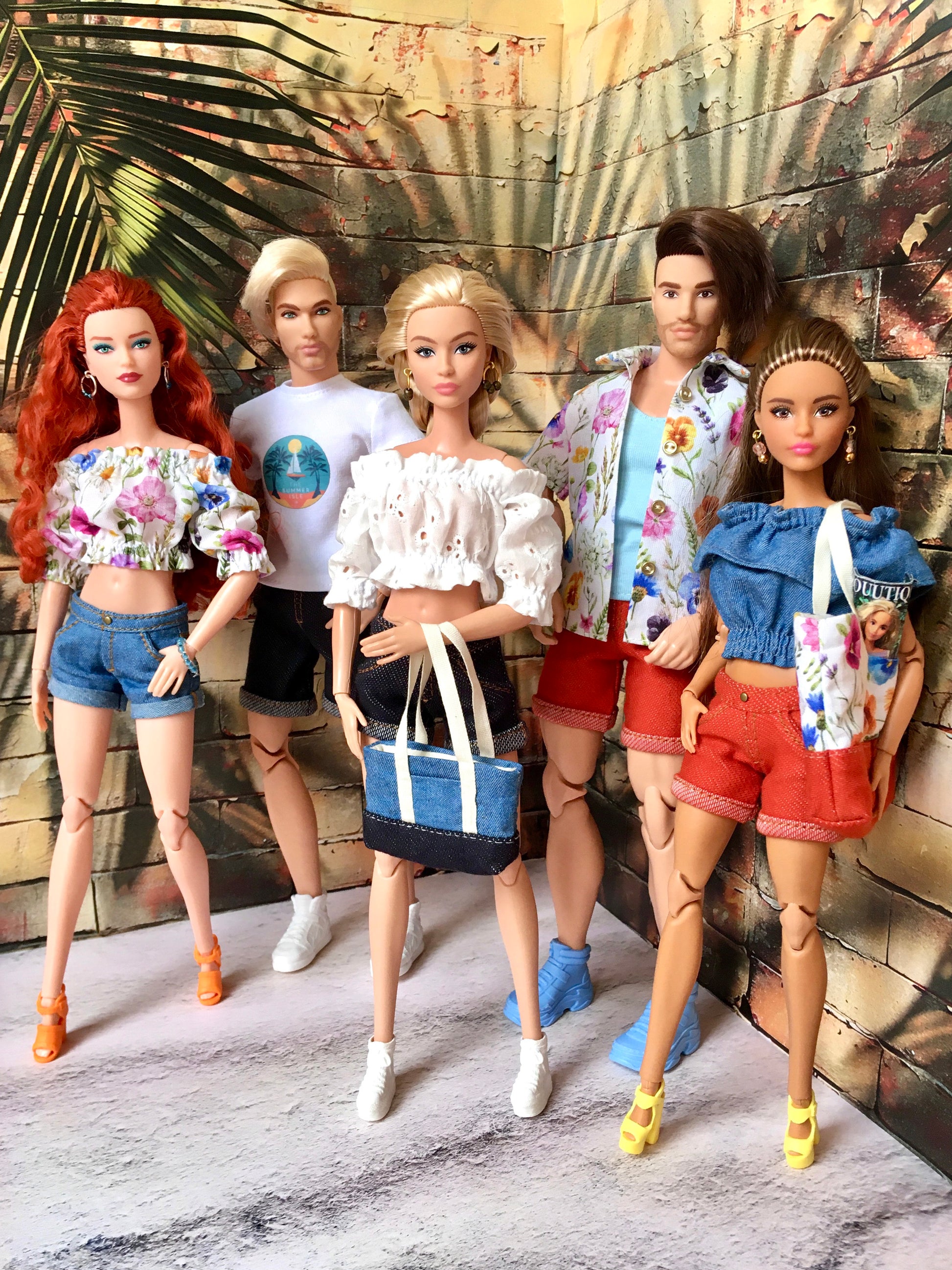 BQ‑RENO – Roll-up Denim Shorts for 12" 1/6 Scale Ken Dolls - www.bouutique.com