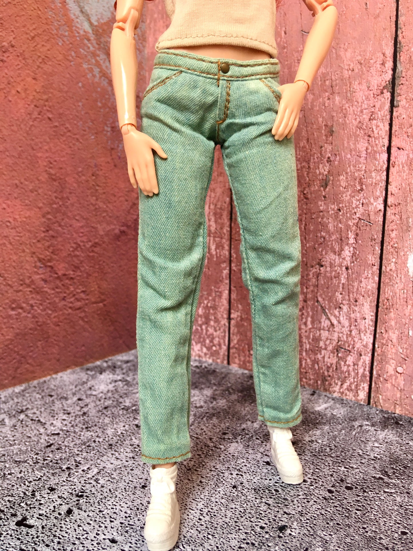 BQ-SAGE – Washed Slim Ankle Jeans for 11.5" 1/6 Scale Fashion Dolls