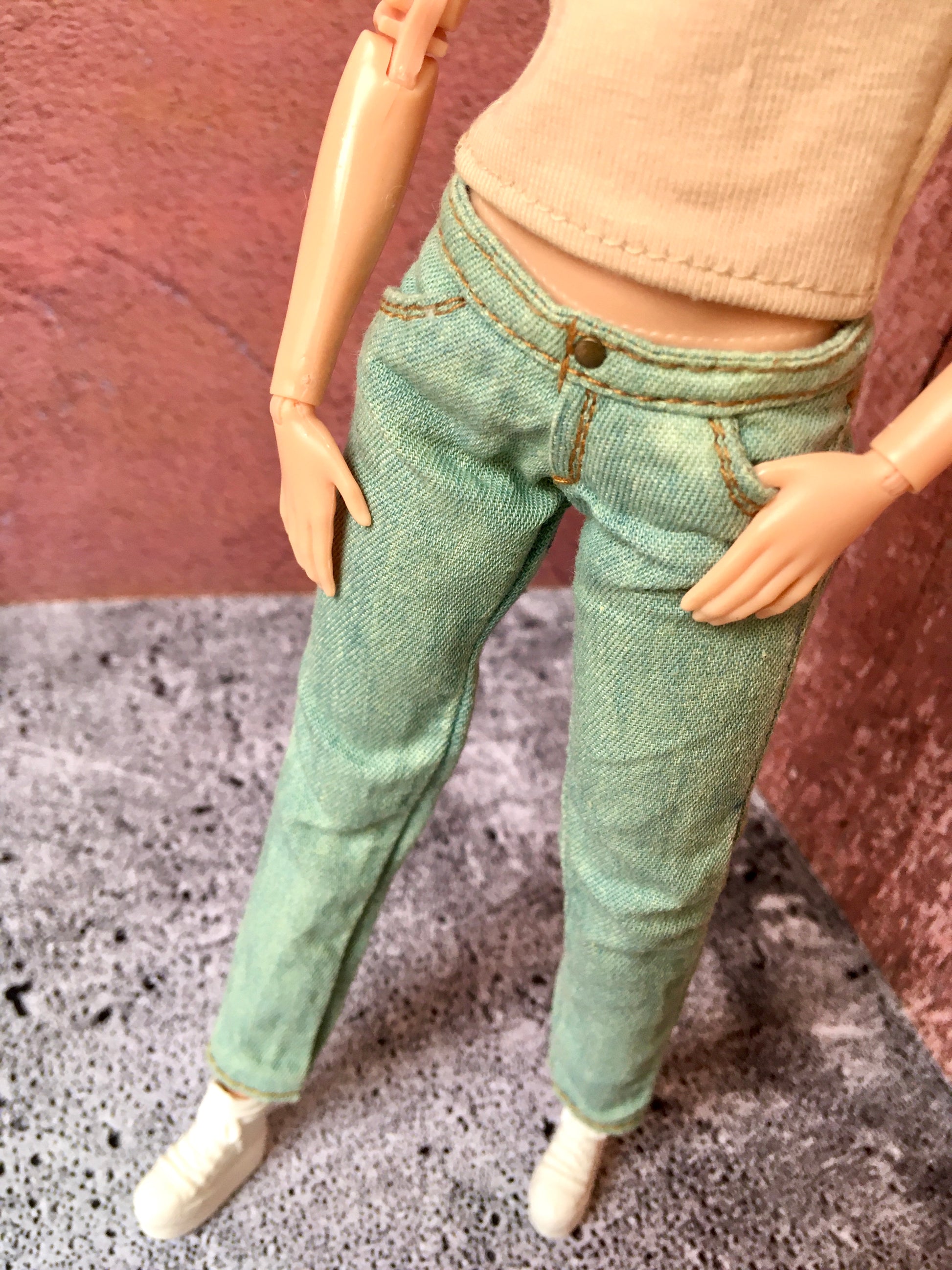 BQ-SAGE – Washed Slim Ankle Jeans for 11.5" 1/6 Scale Fashion Dolls