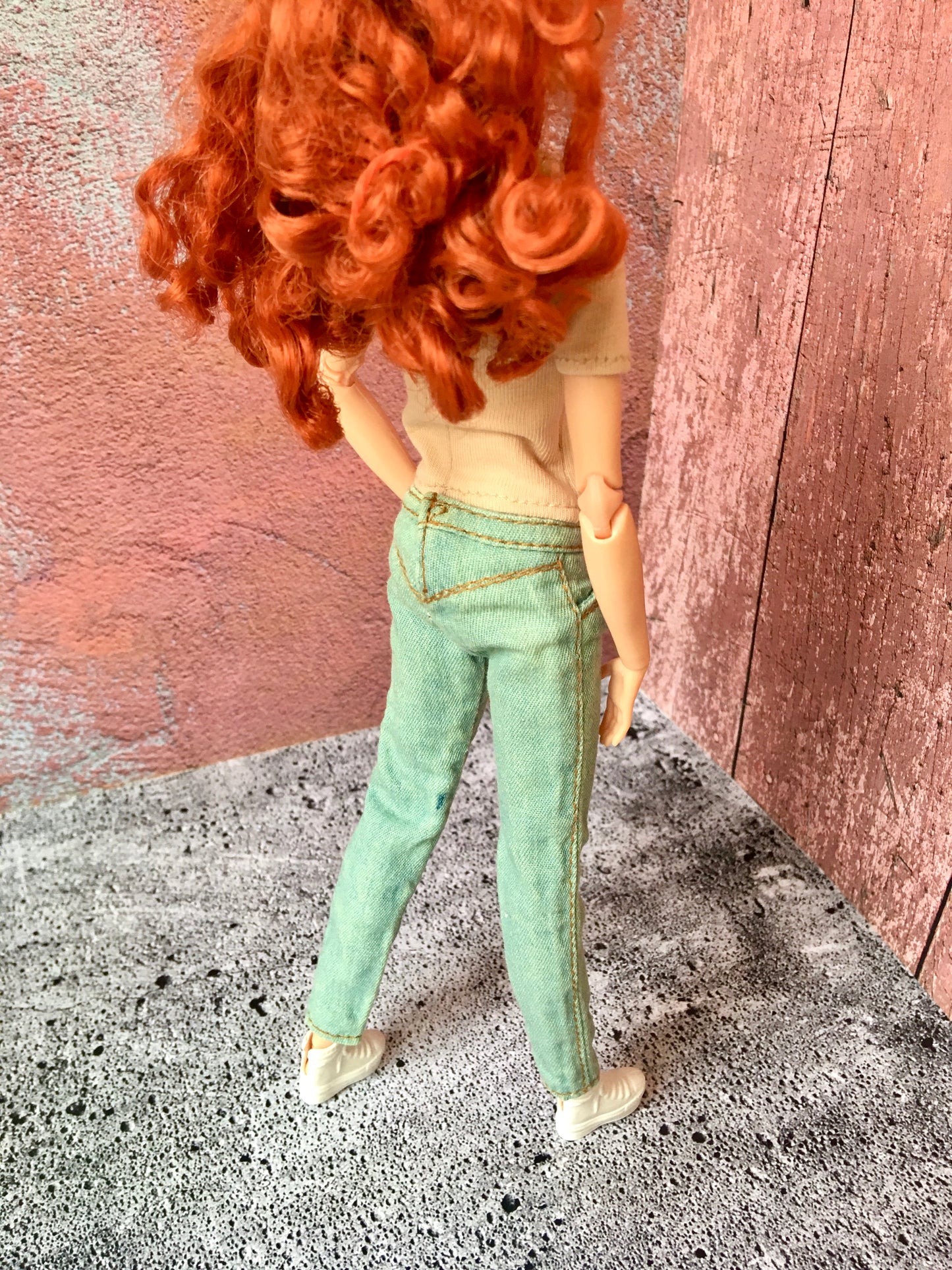 BQ-SAGE – Washed Slim Ankle Jeans for 11.5" 1/6 Scale Fashion Dolls