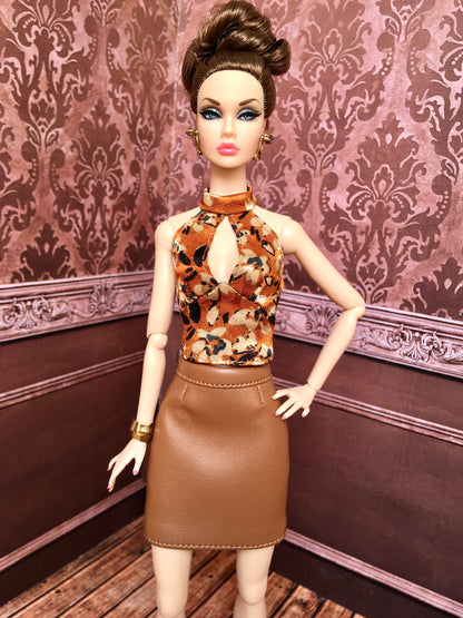 BQ‑SENA – Floral Satin Halter Top for 12" 1/6 Scale Fashion Dolls - www.bouutique.com