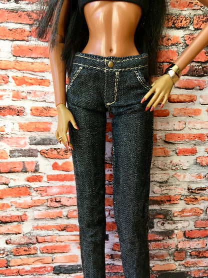 BQ-SINGLE – Gray Slim Ankle Jeans for 12.5" 1/6 Scale Fashion Dolls - www.bouutique.com