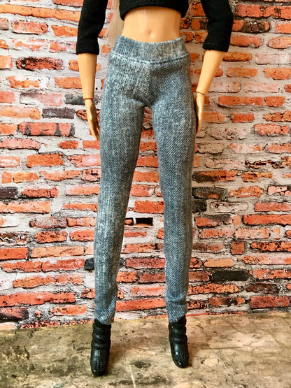 BQ‑SLATE – Gray Jeggings for 11.5" 1/6 Scale Fashion Dolls - www.bouutique.com