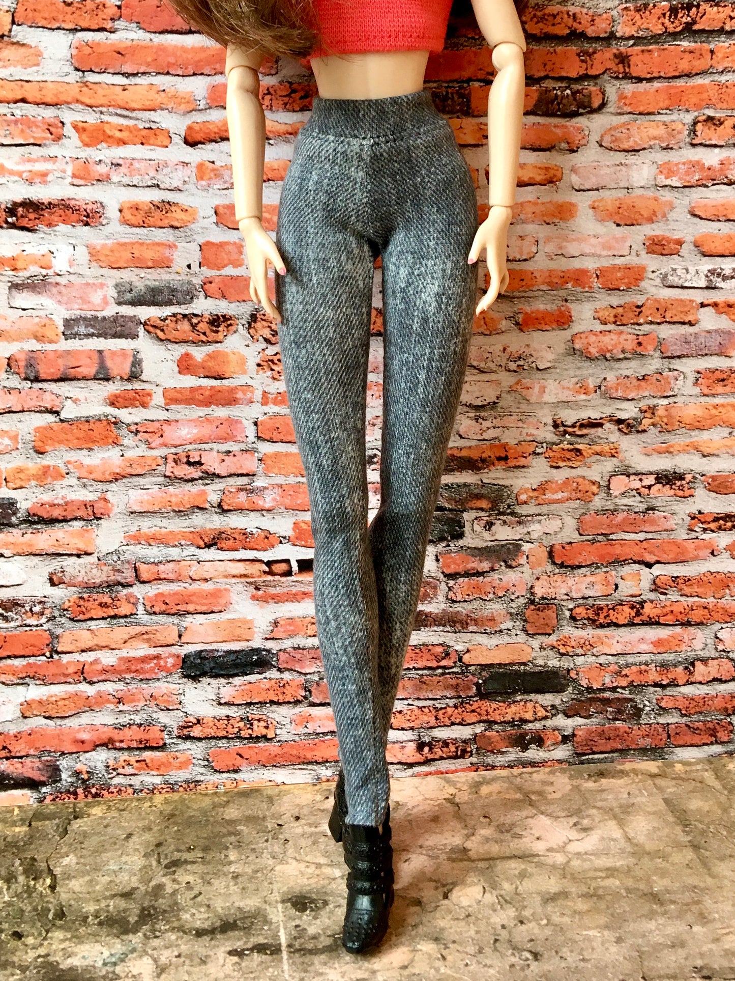 BQ‑SLATE – Gray Jeggings for 12" 1/6 Scale Fashion Dolls - www.bouutique.com