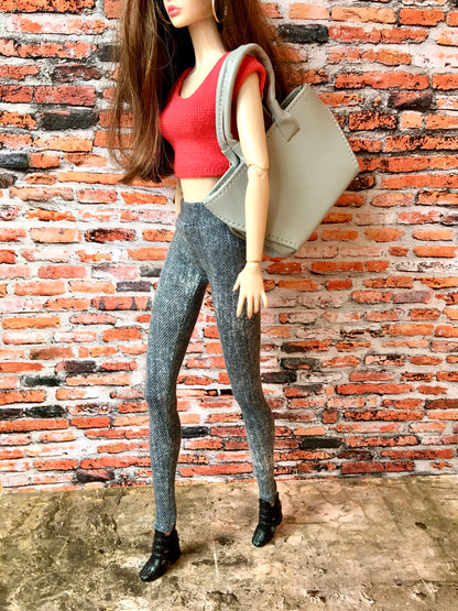 BQ‑SLATE – Gray Jeggings for 12" 1/6 Scale Fashion Dolls - www.bouutique.com