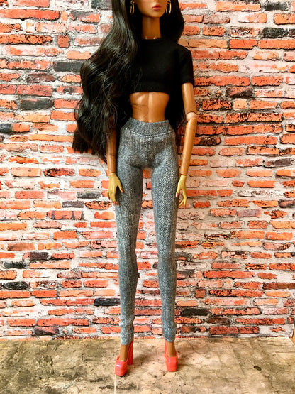 BQ-SLATE – Gray Jeggings for 12.5" 1/6 Scale Fashion Dolls - www.bouutique.com