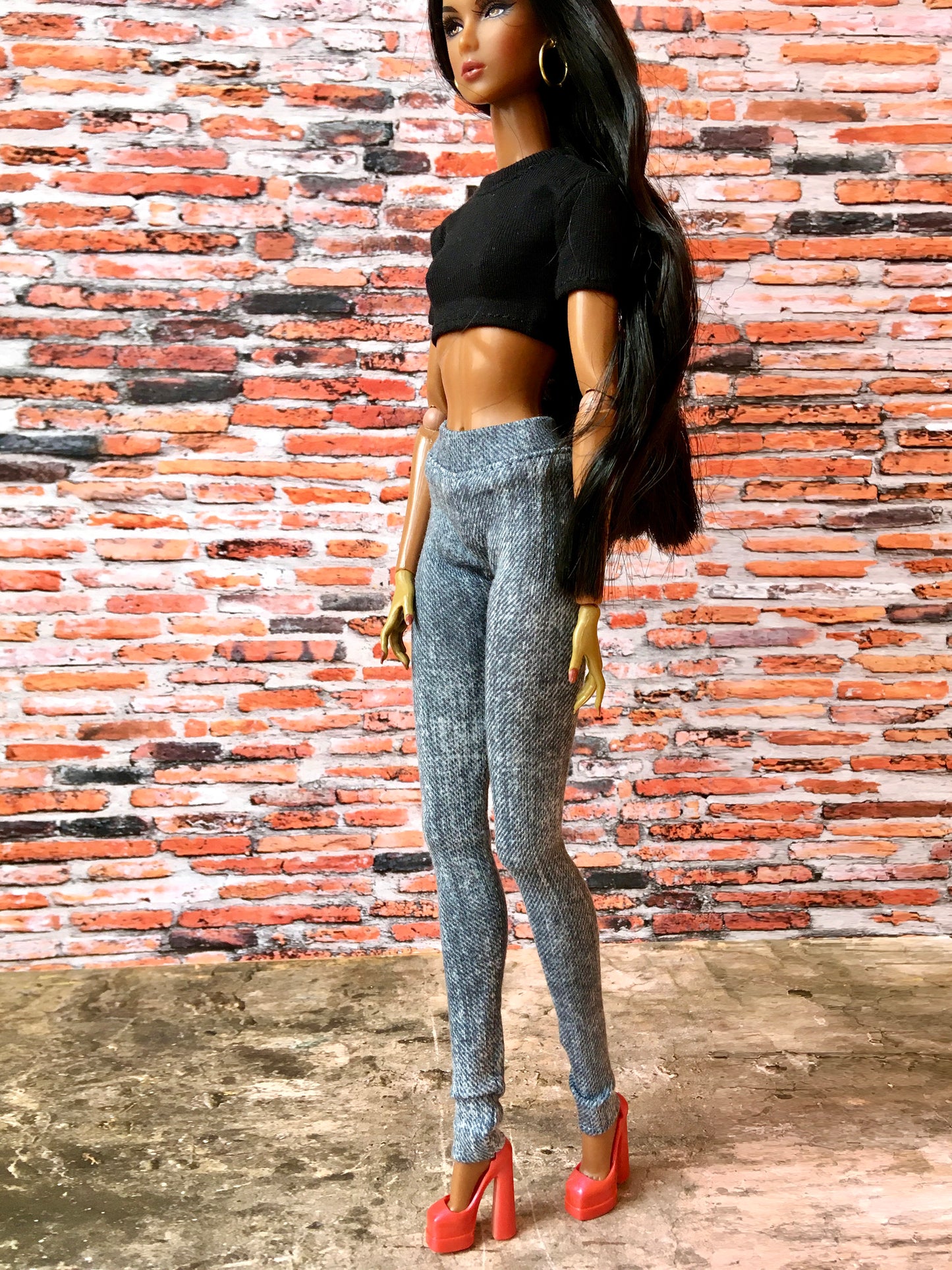 BQ-SLATE – Gray Jeggings for 12.5" 1/6 Scale Fashion Dolls - www.bouutique.com