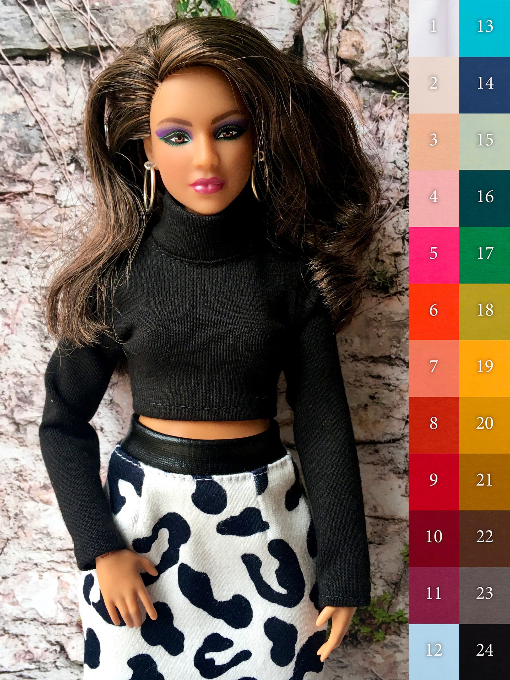 BQ-SNUG – Turtleneck Crop Top for 11" 1/6 Scale Curvy Fashion Dolls