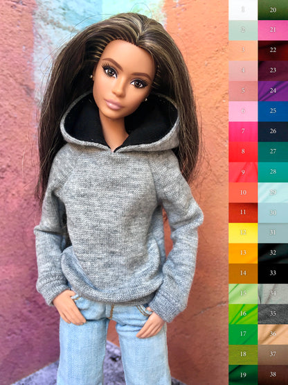 BQ-SOLID – Basic Hoodie for 11.5" 1/6 Scale Fashion Dolls
