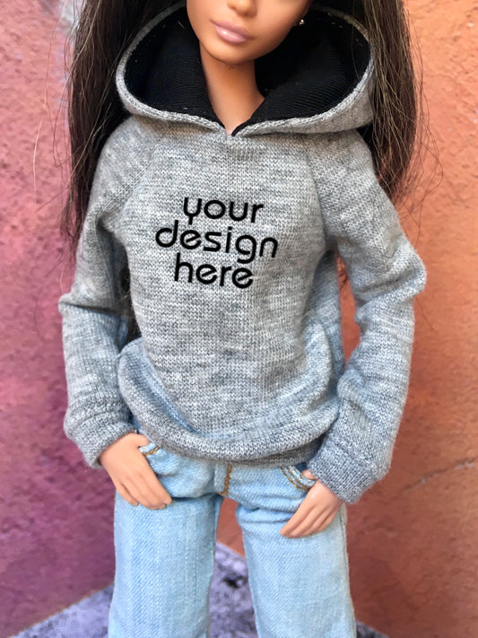 BQ-SOLID – Custom Print Hoodie for 11.5" 1/6 Scale Fashion Dolls
