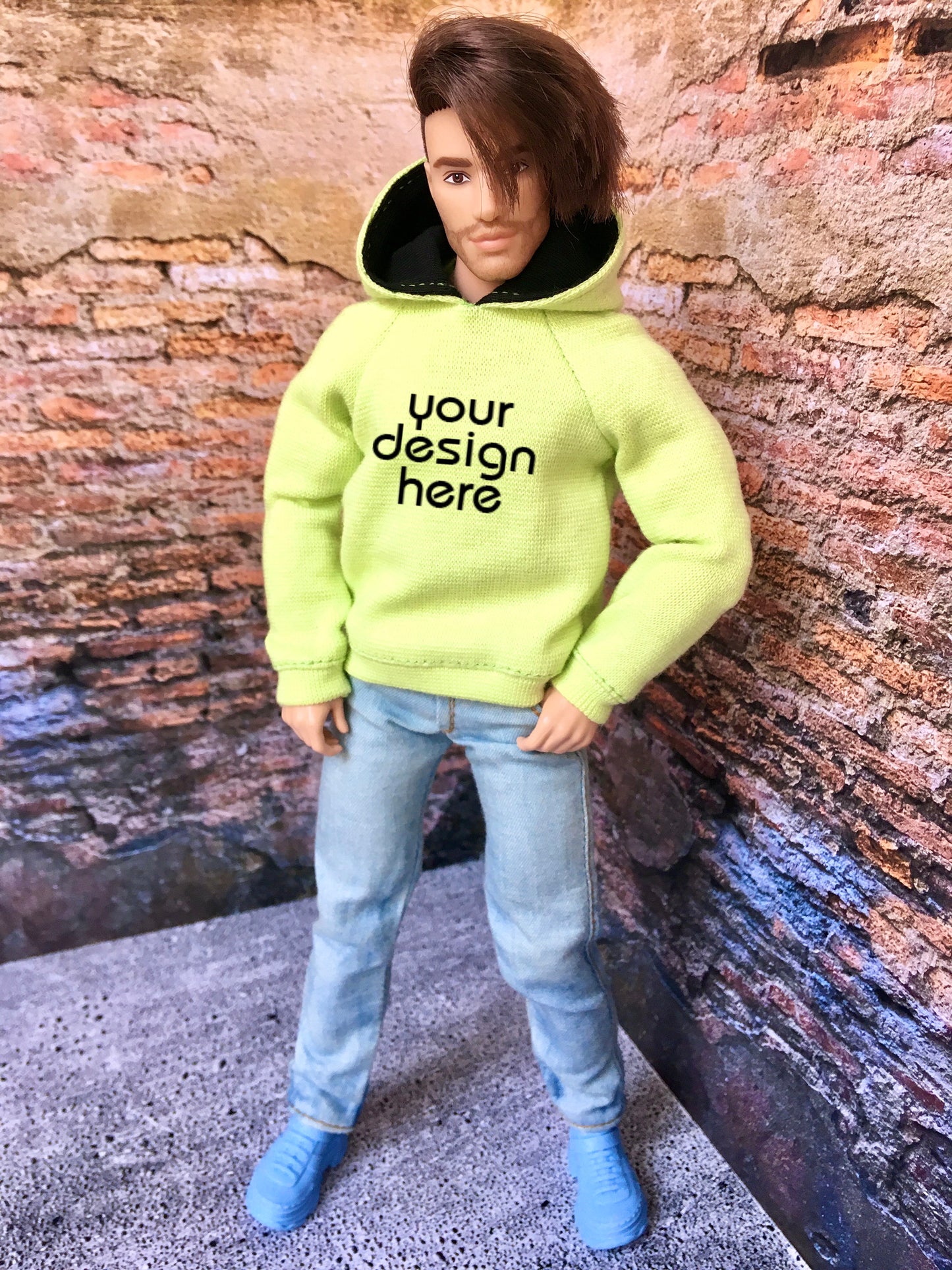 BQ-SOLID – Custom Print Hoodie for 12" 1/6 Scale Ken Dolls 