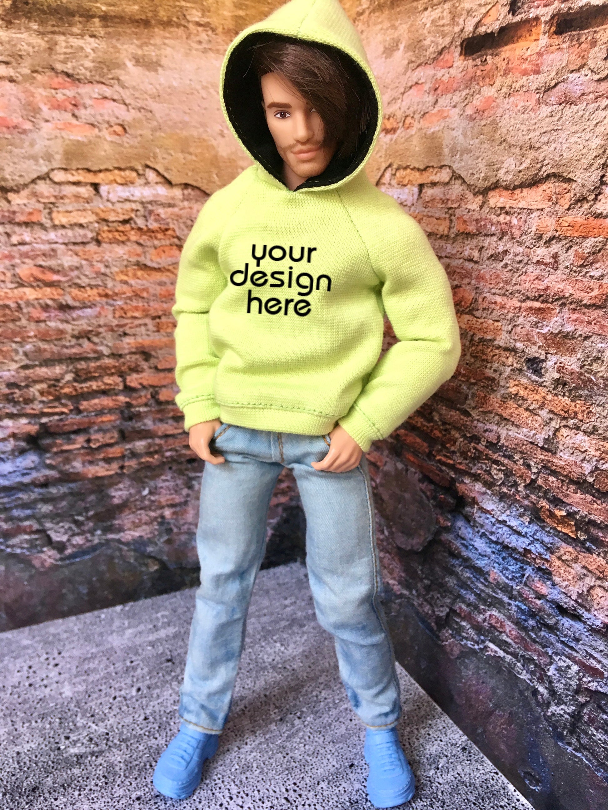 BQ-SOLID – Custom Print Hoodie for 12" 1/6 Scale Ken Dolls 