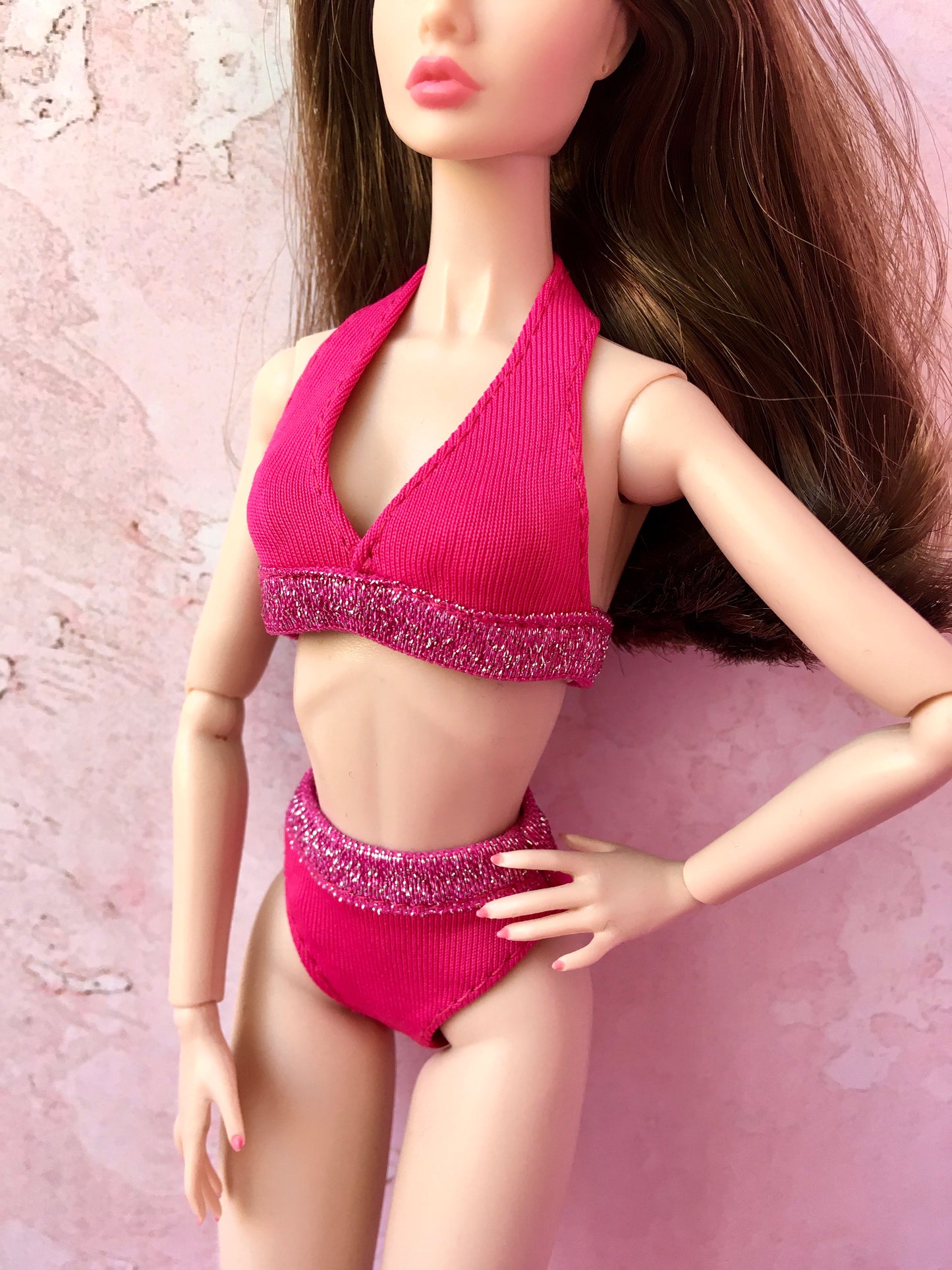 BQ-SPLASH – Hot Pink Bikini for 12" 1/6 Scale Fashion Dolls - www.bouutique.com