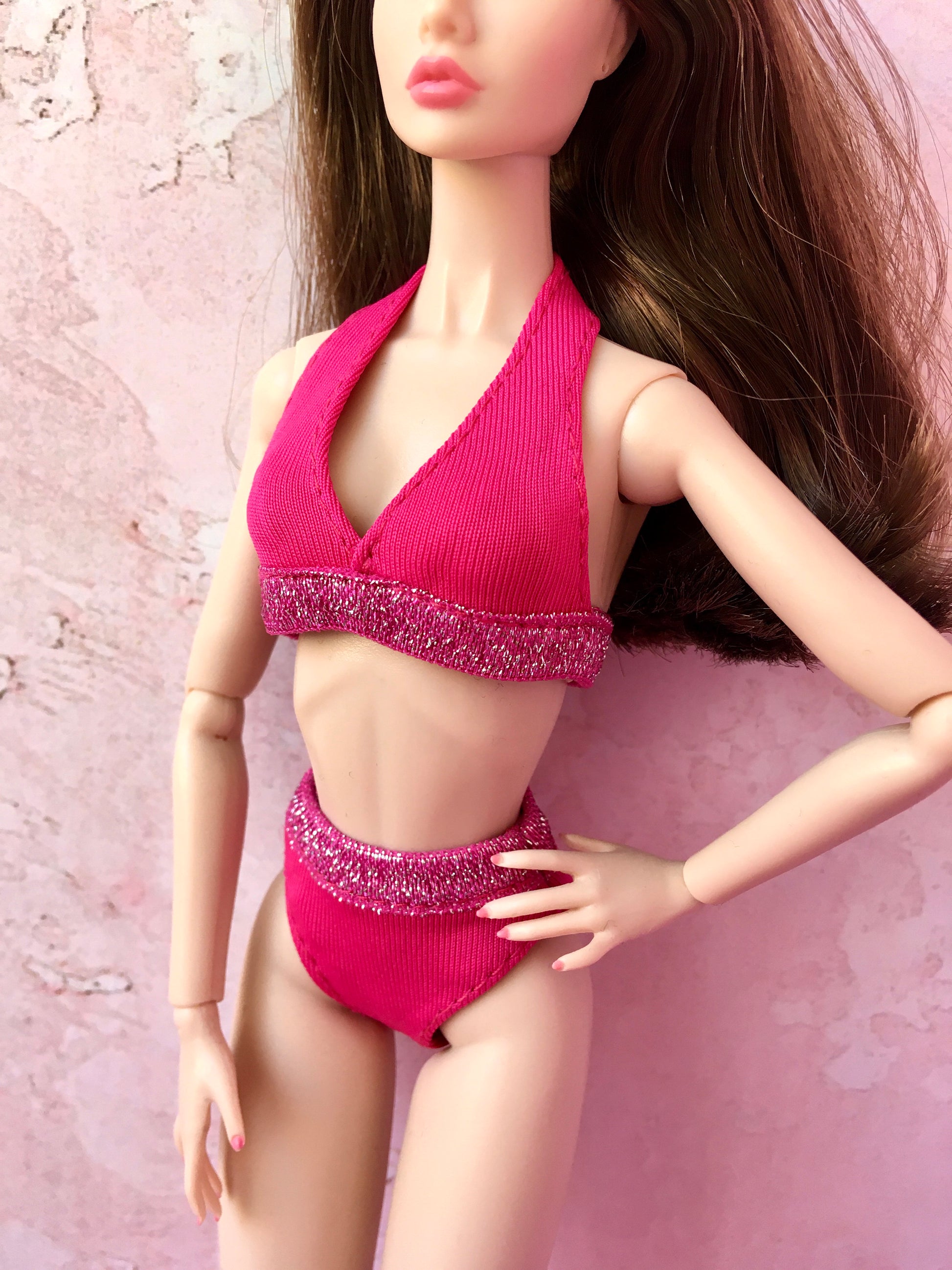 BQ-SPLASH – Hot Pink Bikini for 12" 1/6 Scale Fashion Dolls - www.bouutique.com