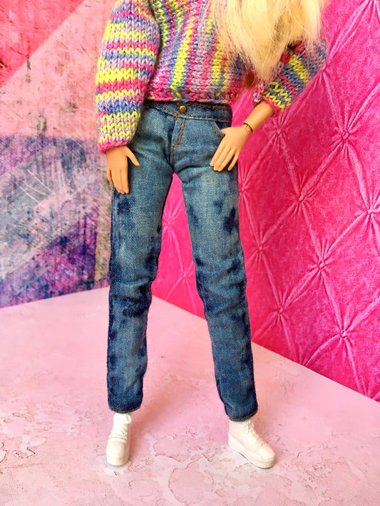 BQ-VINN – Washed Spotted Slim Fit Jeans for 11.5" 1/6 Scale Fashion Dolls - www.bouutique.com