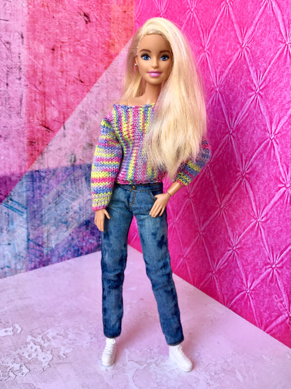 BQ-VINN – Washed Spotted Slim Fit Jeans for 11.5" 1/6 Scale Fashion Dolls - www.bouutique.com