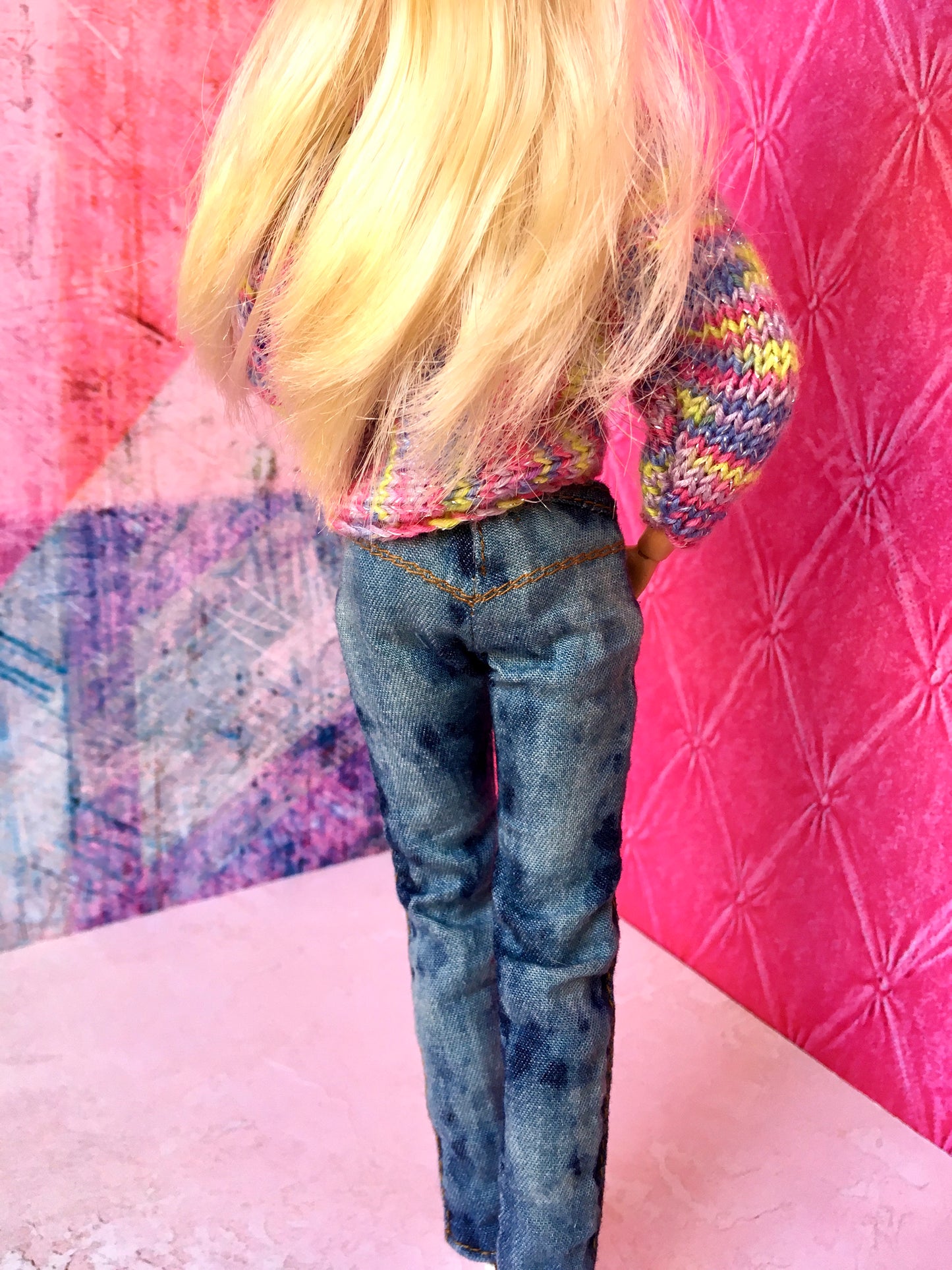 BQ-VINN – Washed Spotted Slim Fit Jeans for 11.5" 1/6 Scale Fashion Dolls - www.bouutique.com