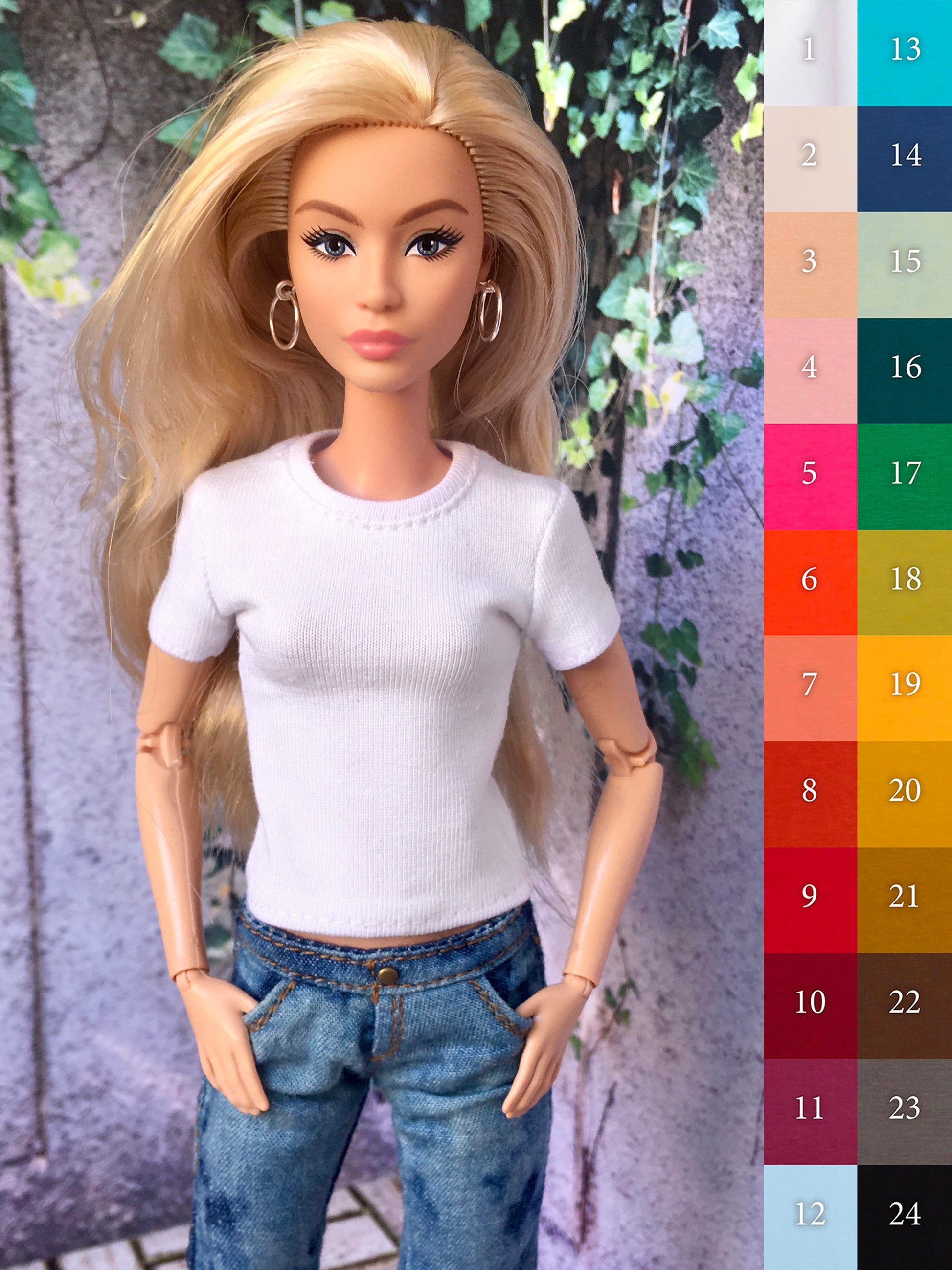 BQ-VITAL – Basic Short Sleeve T-shirt for 11.5" 1/6 Scale Fashion Dolls