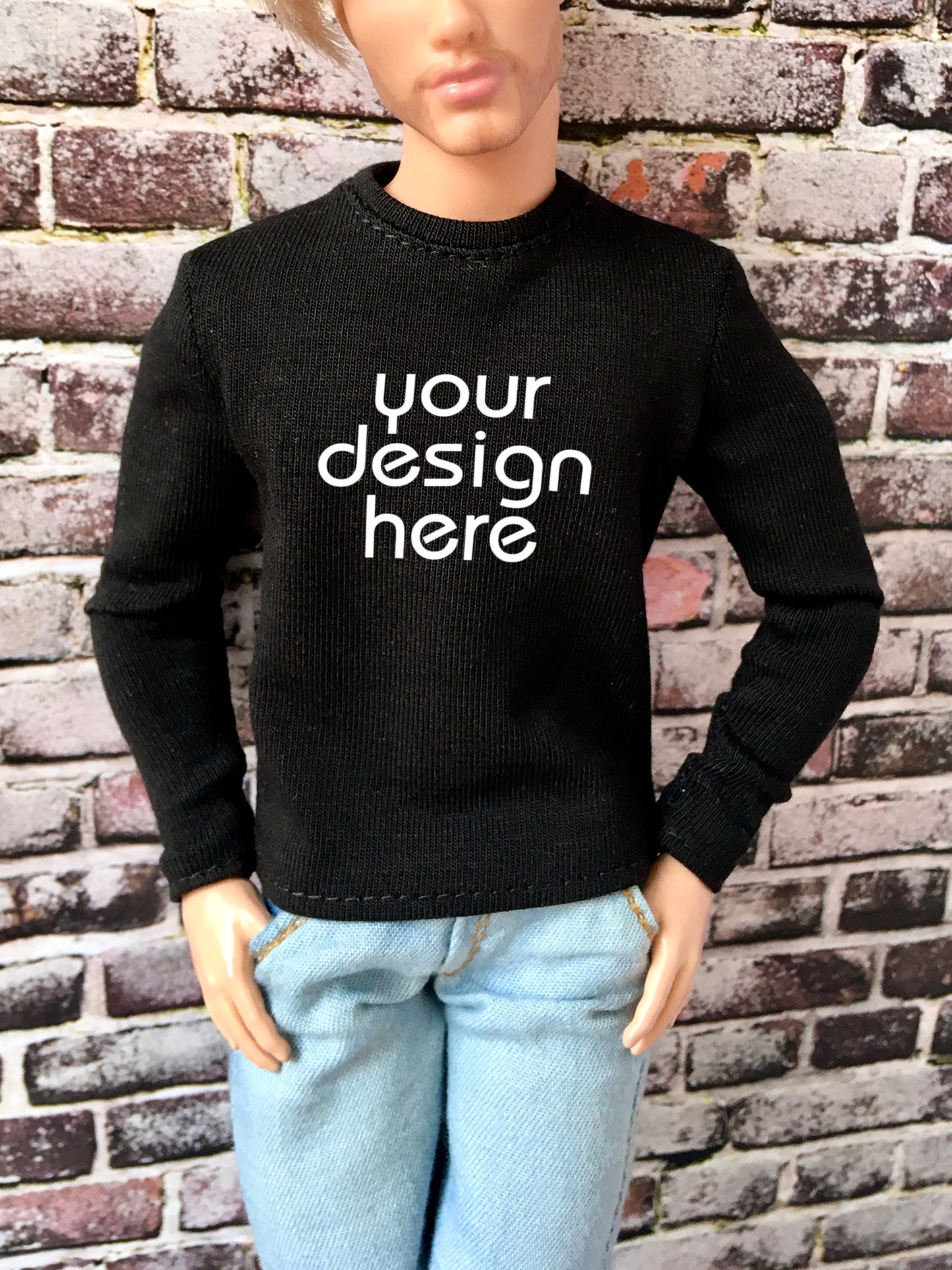BQ-VITAL – Custom Print Long Sleeve T-Shirt for 12" 1/6 Scale Ken Dolls